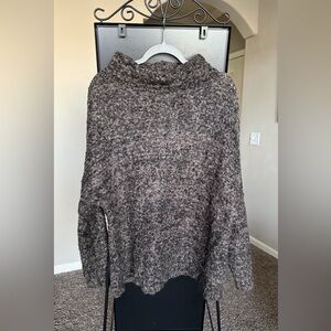 Free People Textured Cowl Neck Sweater in Gray